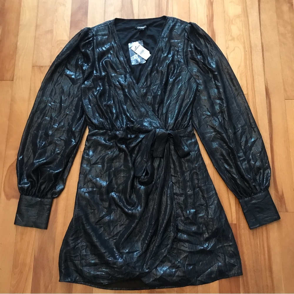 Express Mettalic/Shimmery Wrap Dress
